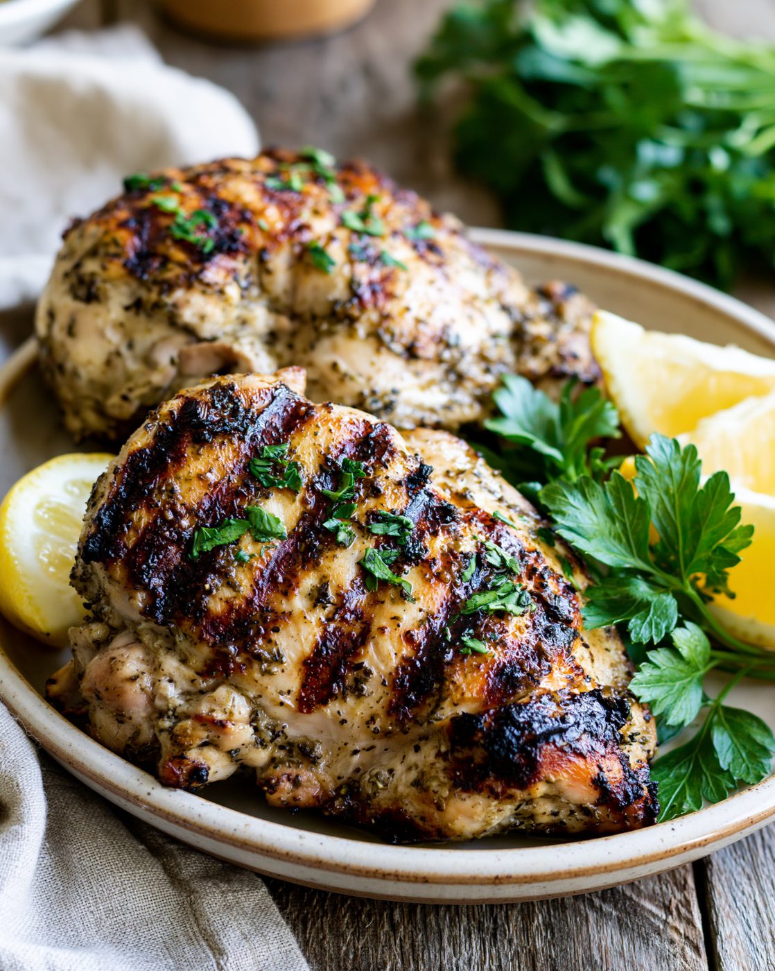 Gegrillte Hähnchenbrust mit Kräutern