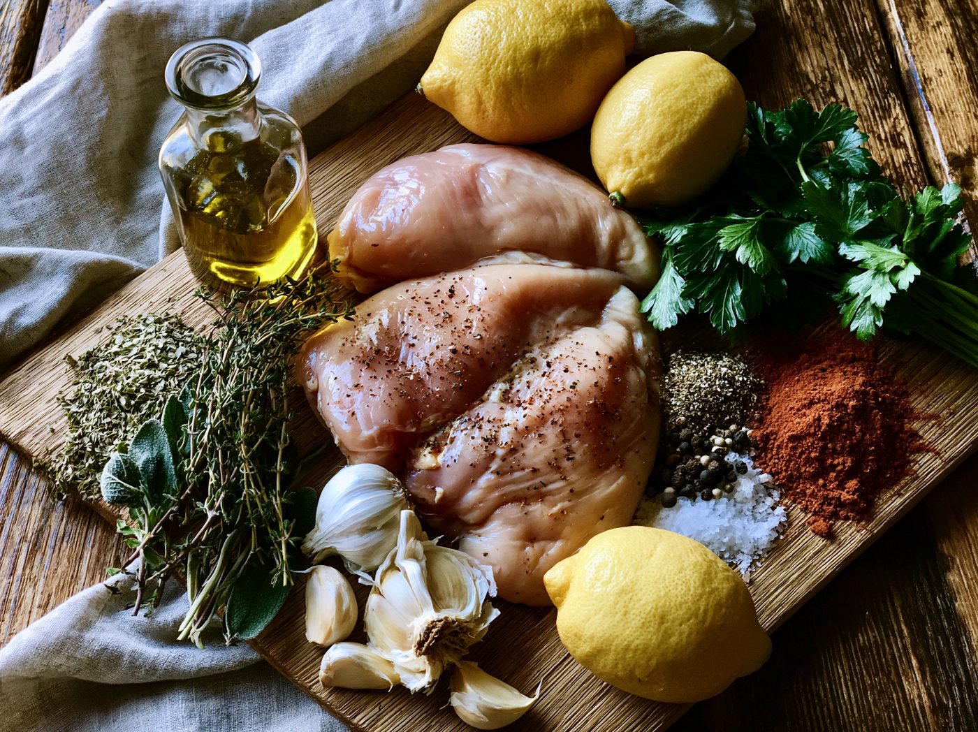 Zutaten Gegrillte Hähnchenbrust mit Kräutern