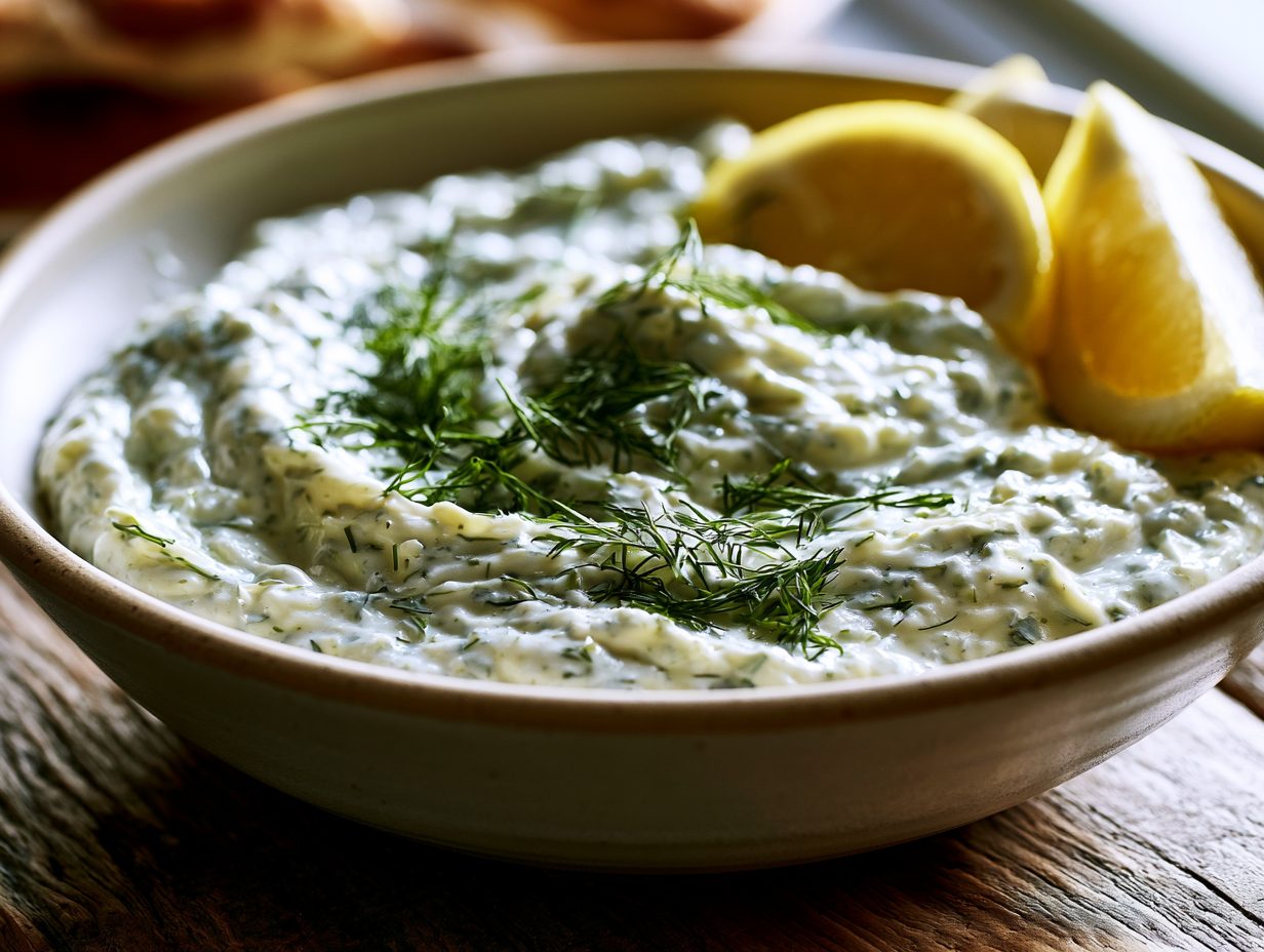 Schritt 2: Joghurt mit Kräutern und Knoblauch verrühren.