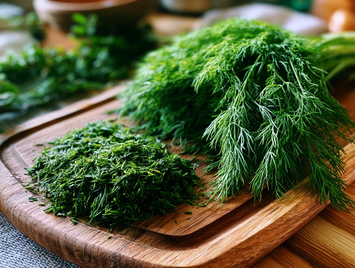 Schritt 3: Frischen Dill hacken.