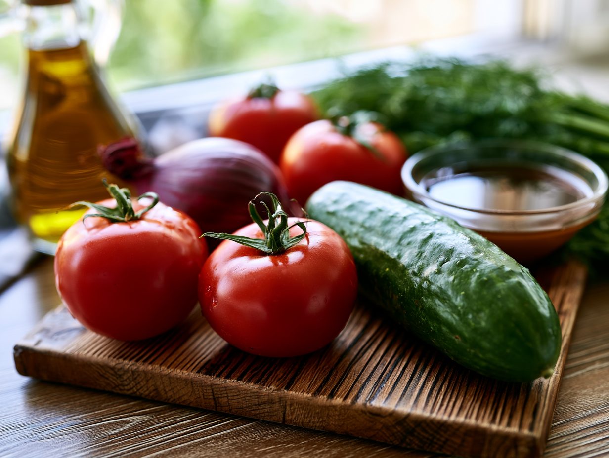 Zutaten Gurken-Tomaten-Salat