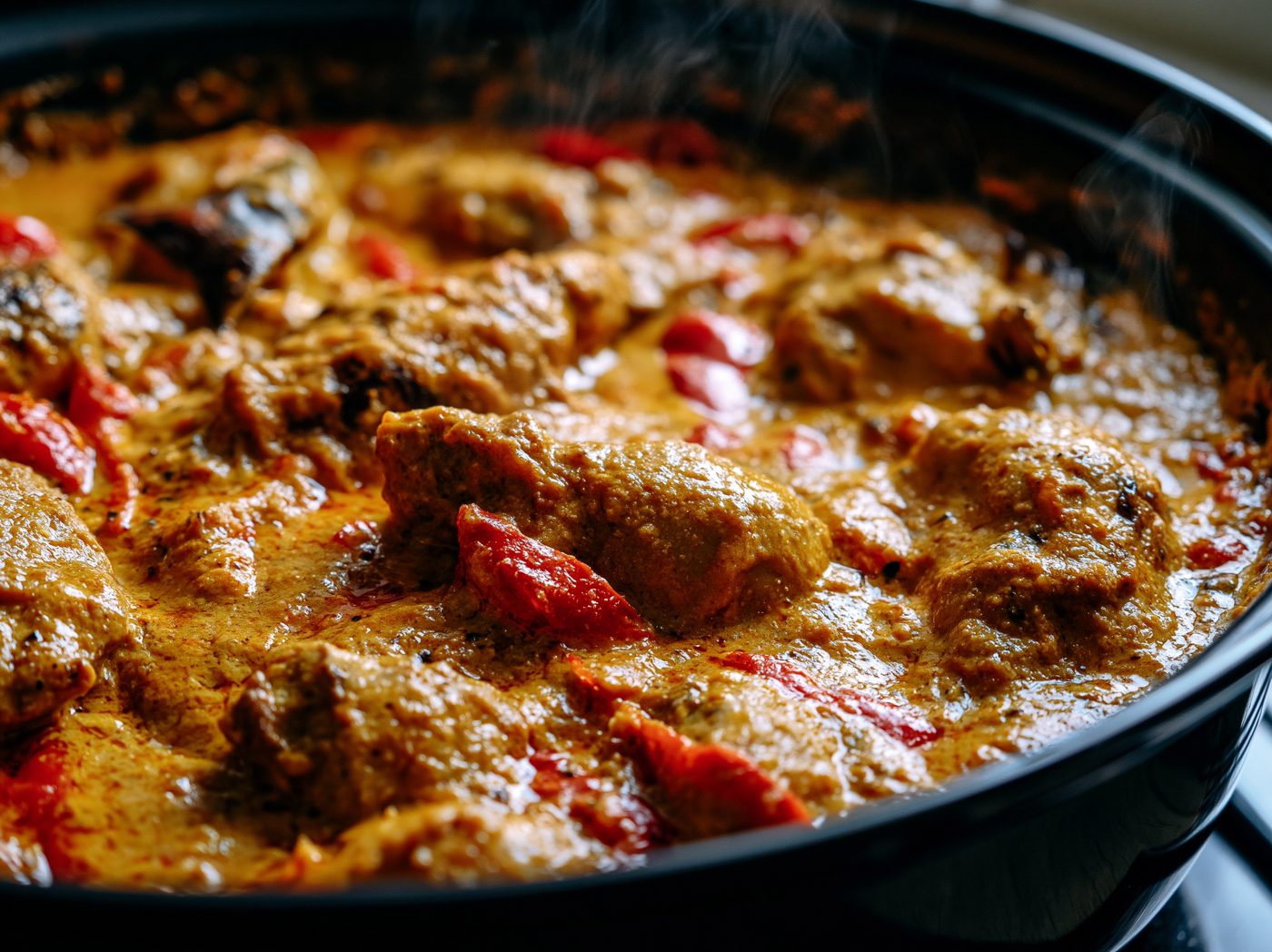 Schritt 4: Köcheln lassen, dann das Hähnchen zurückgeben.