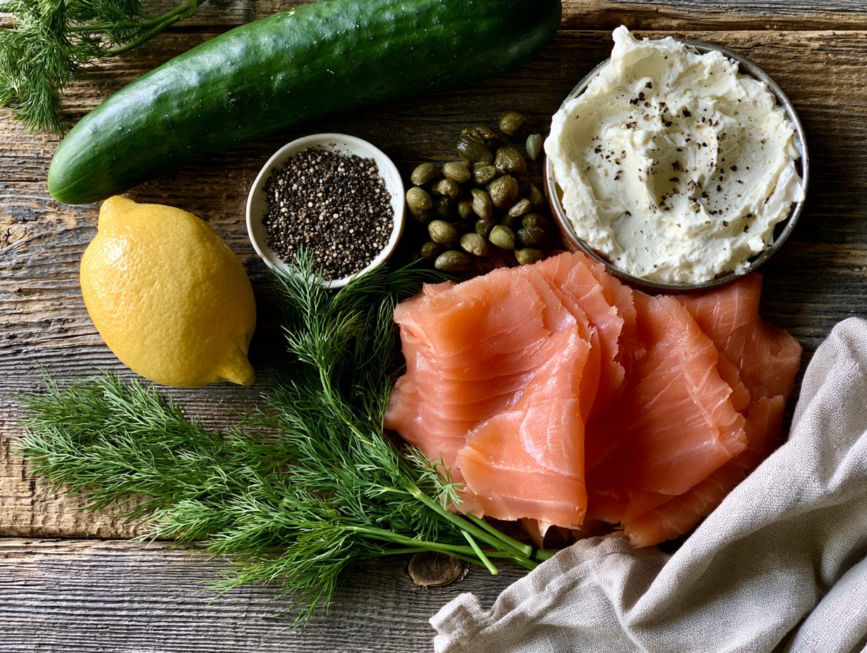 Zutaten Lachs-Gurken-Sandwiches (ohne Brot)