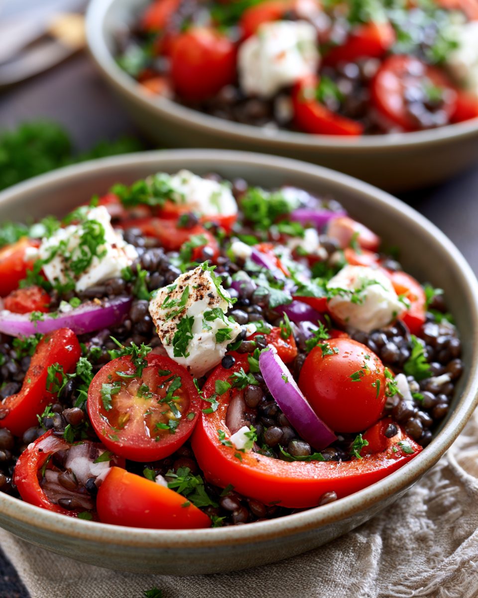 Linsensalat mit Feta