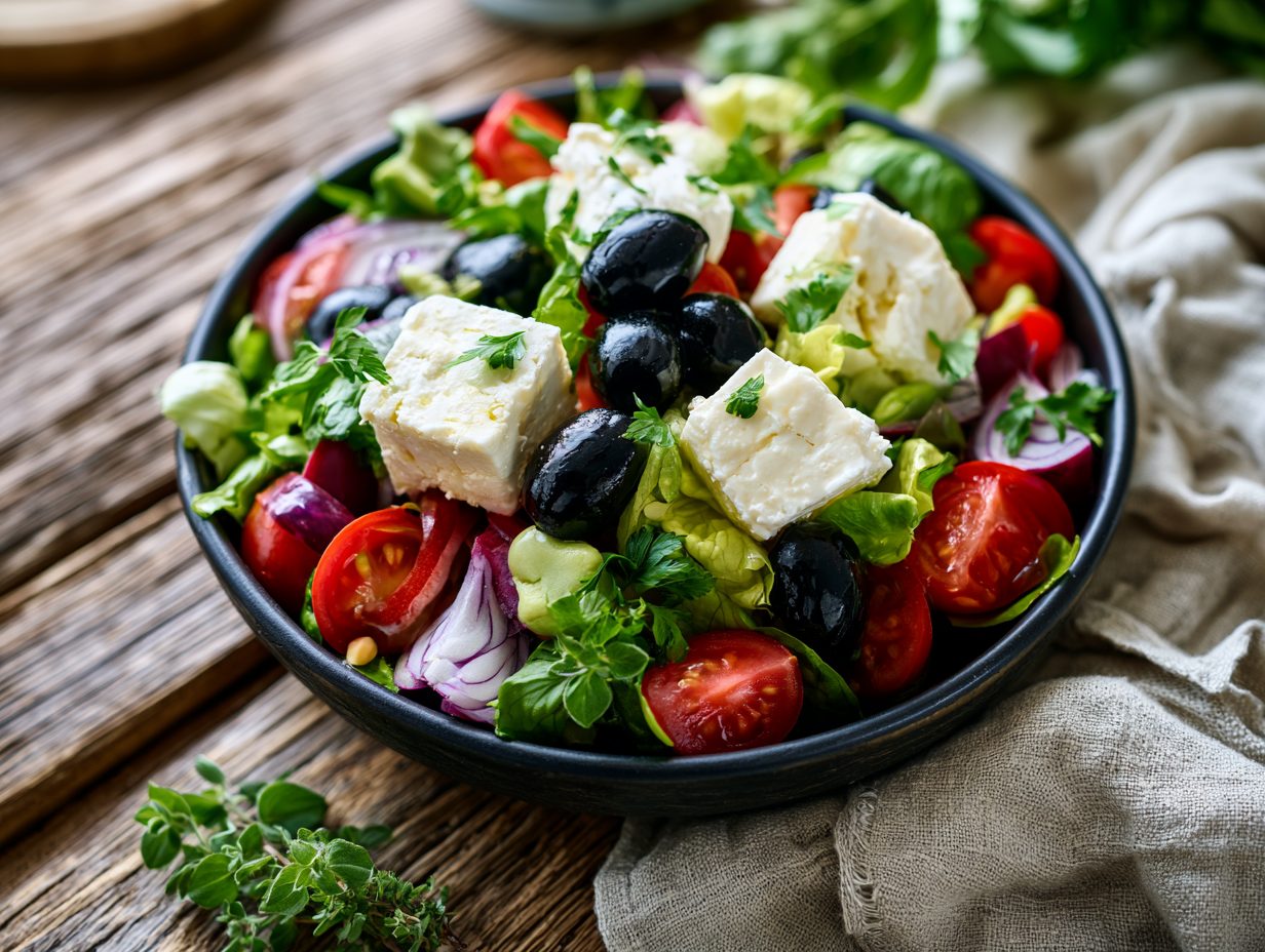 Schritt 3: Oliven und Feta darüber verteilen.