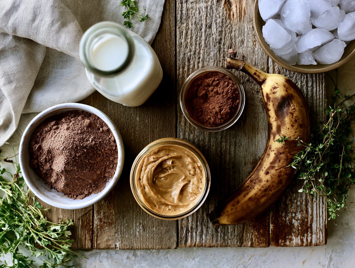 Zutaten Protein-Shake mit Schoko &amp; Erdnuss