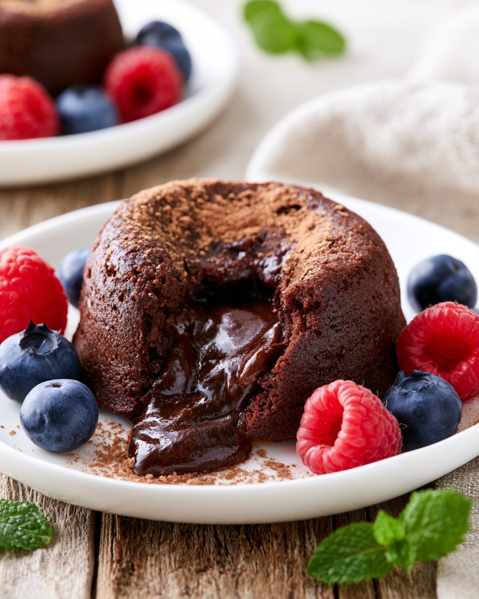 Schoko-Lava-Cake ohne Zucker