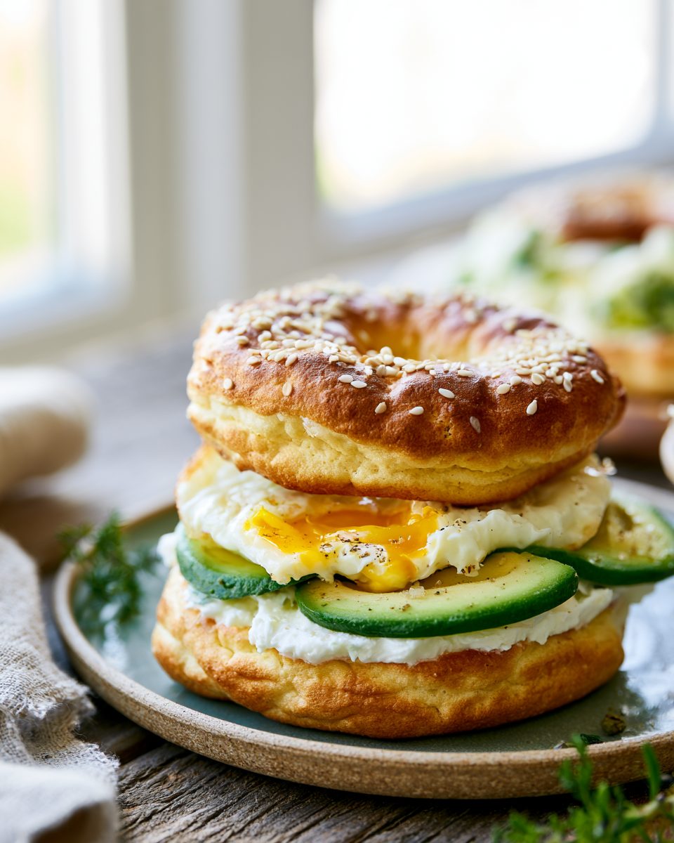 Eiweiß-Bagel
